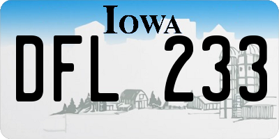 IA license plate DFL233
