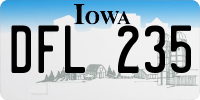 IA license plate DFL235