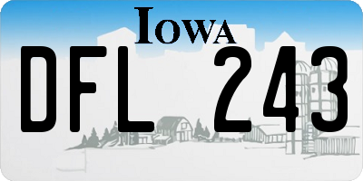 IA license plate DFL243