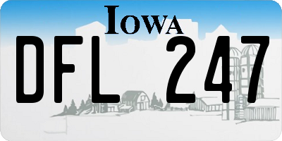 IA license plate DFL247