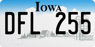 IA license plate DFL255