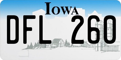 IA license plate DFL260