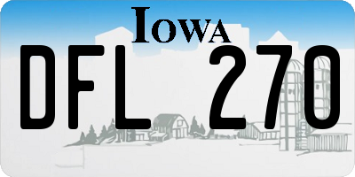 IA license plate DFL270