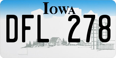 IA license plate DFL278
