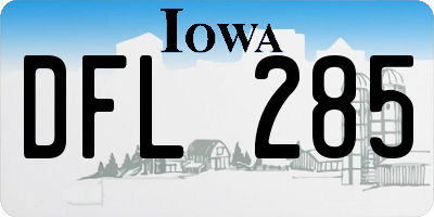 IA license plate DFL285