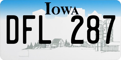 IA license plate DFL287