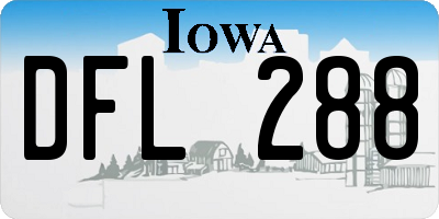 IA license plate DFL288