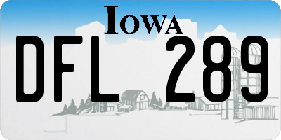 IA license plate DFL289