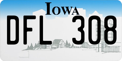 IA license plate DFL308