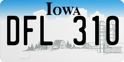 IA license plate DFL310