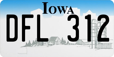 IA license plate DFL312