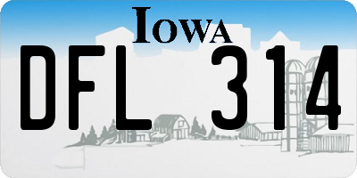 IA license plate DFL314
