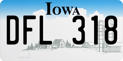 IA license plate DFL318