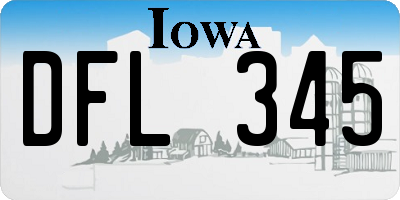 IA license plate DFL345