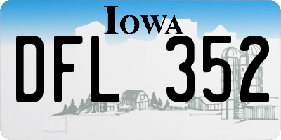 IA license plate DFL352