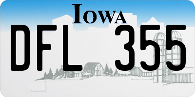 IA license plate DFL355