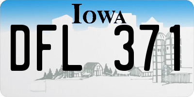 IA license plate DFL371