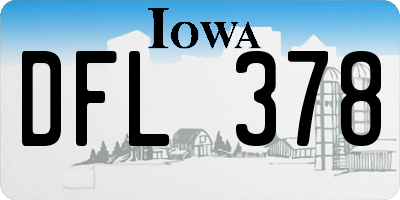IA license plate DFL378