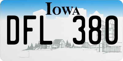IA license plate DFL380