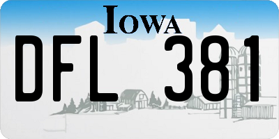 IA license plate DFL381