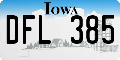 IA license plate DFL385