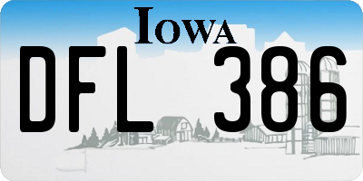 IA license plate DFL386