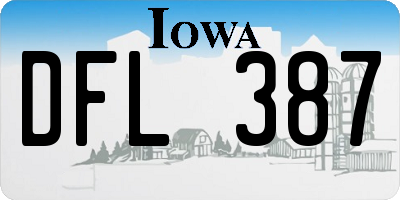 IA license plate DFL387