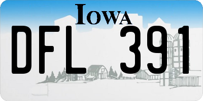 IA license plate DFL391
