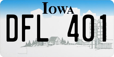 IA license plate DFL401