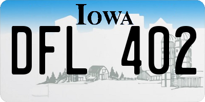 IA license plate DFL402