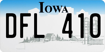 IA license plate DFL410
