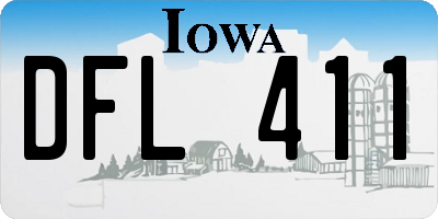 IA license plate DFL411