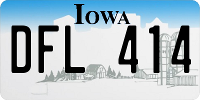 IA license plate DFL414