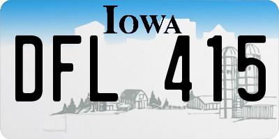 IA license plate DFL415