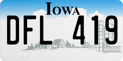 IA license plate DFL419