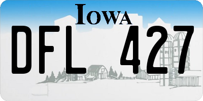 IA license plate DFL427