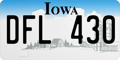 IA license plate DFL430