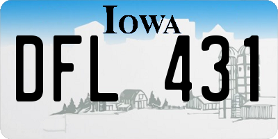 IA license plate DFL431