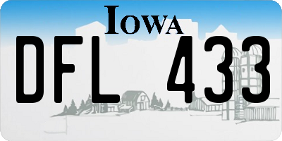 IA license plate DFL433