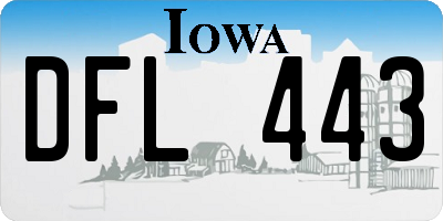 IA license plate DFL443