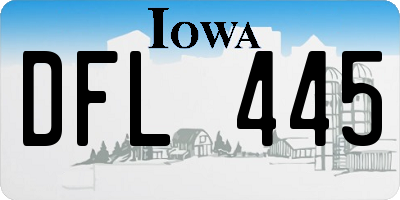 IA license plate DFL445