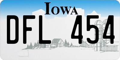 IA license plate DFL454