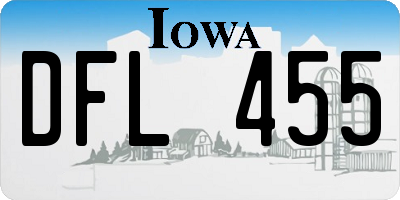 IA license plate DFL455
