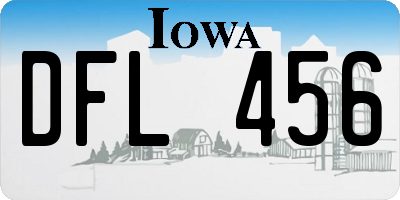 IA license plate DFL456