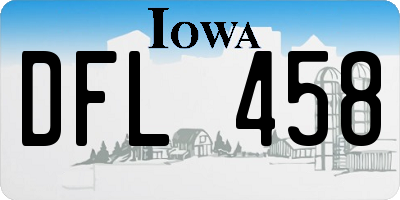 IA license plate DFL458
