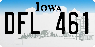 IA license plate DFL461