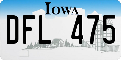IA license plate DFL475