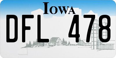 IA license plate DFL478