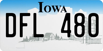 IA license plate DFL480