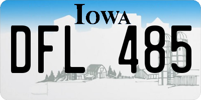 IA license plate DFL485
